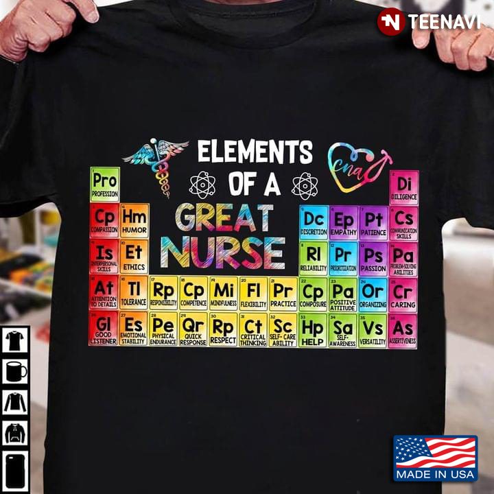Elements Of A Great Nurse Periodic Table Gift for Nurse