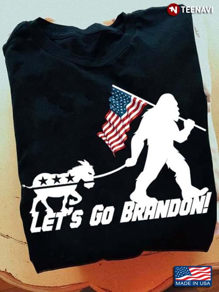 Bigfoot American Flag Let's Go Brandon Anti Biden