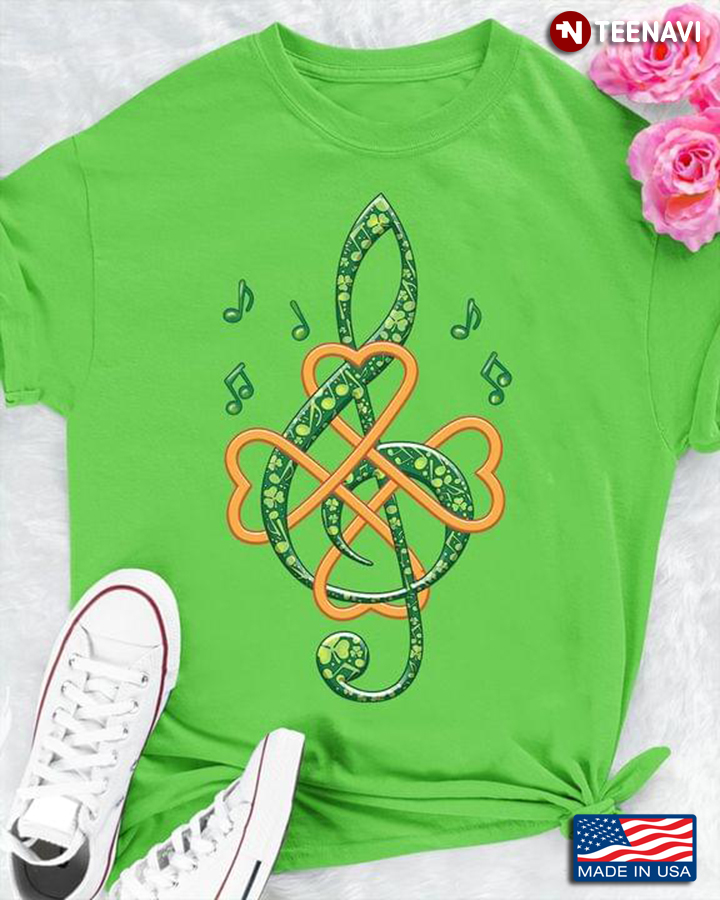 Music Note With Shamrock for St Patrick's Day