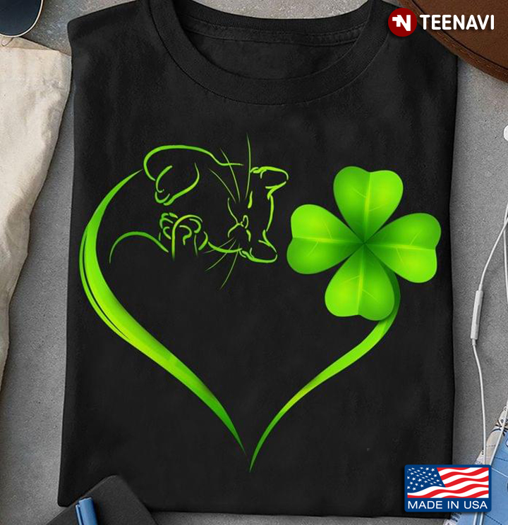 Cat And Shamrock for St Patrick's Day