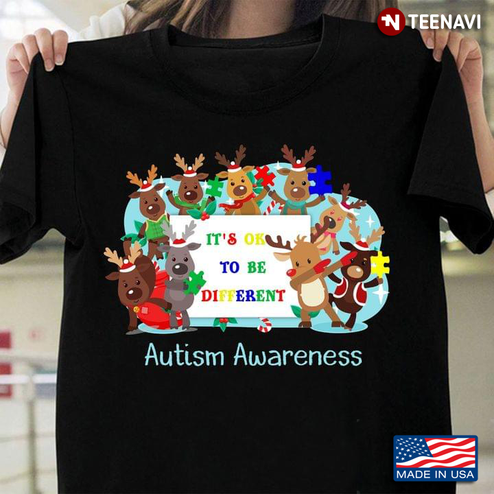 Reindeers It's Ok To Be Different Autism Awareness for Christmas