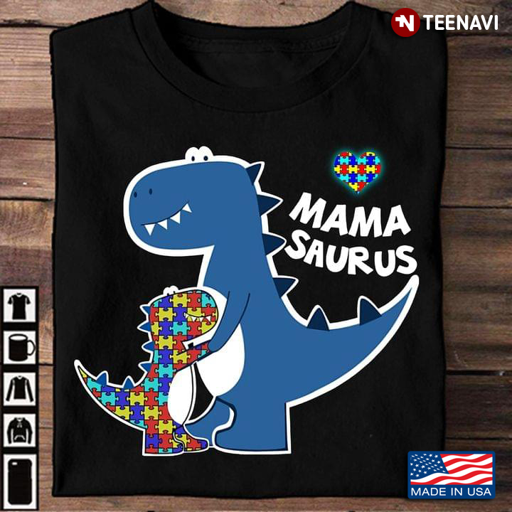 Autism Awareness Mama Saurus Dinosaurs