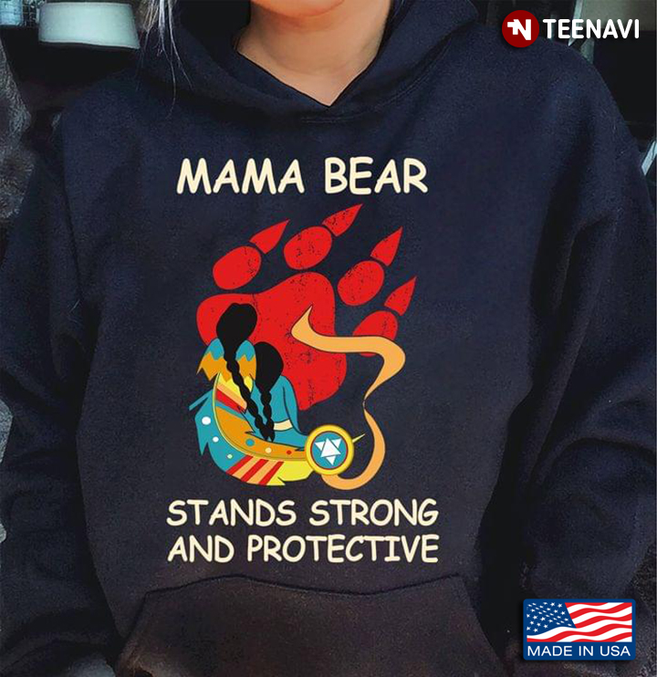 Native American Mama Bear Stands Strong And Protective