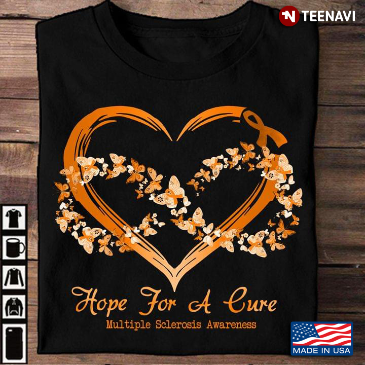 Hope For A Cure Multiple Sclerosis Awareness Heart Infinity Orange Ribbon