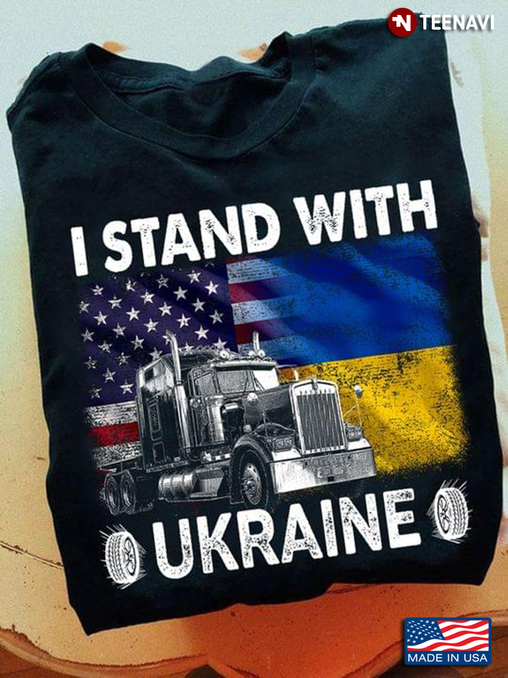 I Stand With Ukraine Truck American Flag