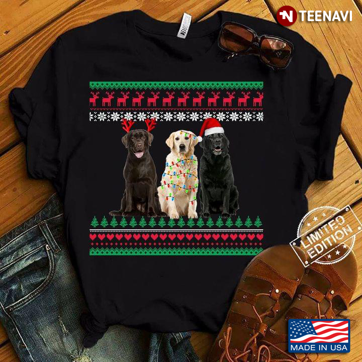 Labrador Retrievers In Christmas Costumes Ugly Christmas for Dog Lover