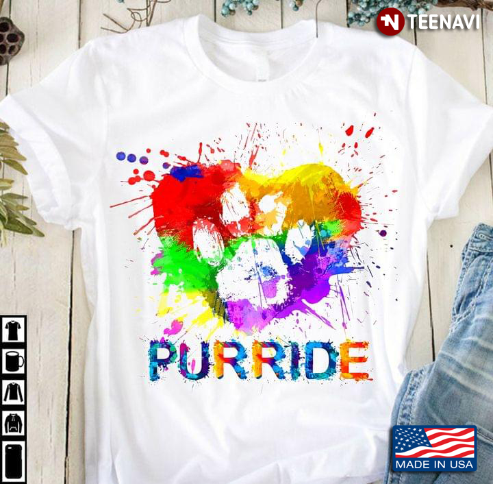 LGBT Purride Dog Paws In Heart