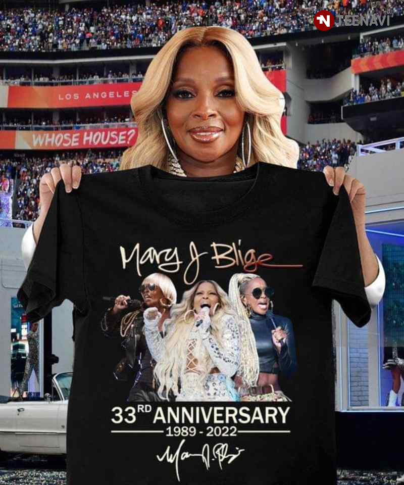 Boohoo Oversized Mary J Blige License T-shirt in Blue