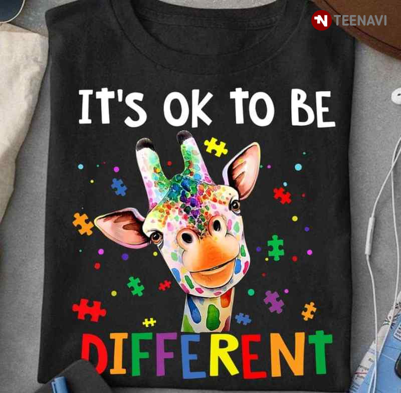 Giraffe It’s Ok To Be Different Autism Awareness