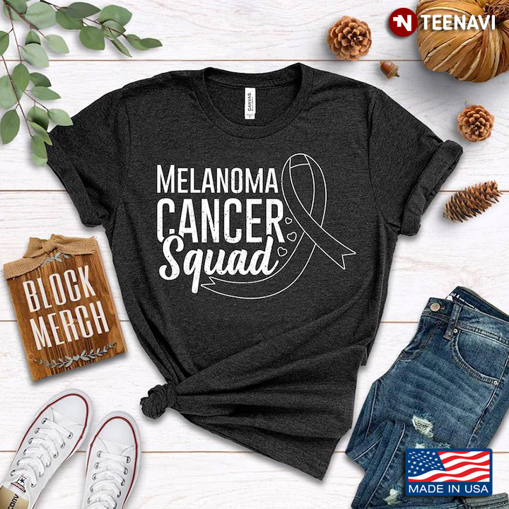Melanoma Cancer Squad Black Ribbon
