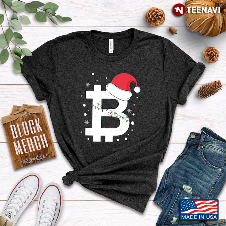 Bitcoin Cryptocurrency With Santa Hat for Christmas