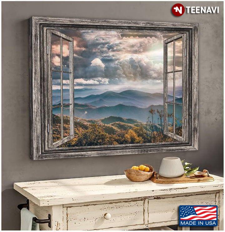 Window Frame With Mountain View