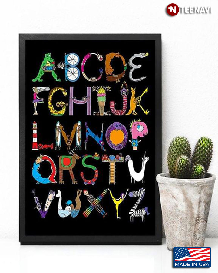 Black Theme Alphabet Letters From A To Z