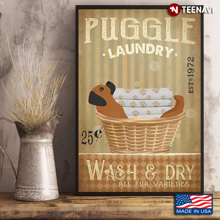 Vintage Puggle Laundry Est. 1972 Wash & Dry All Fur Varieties