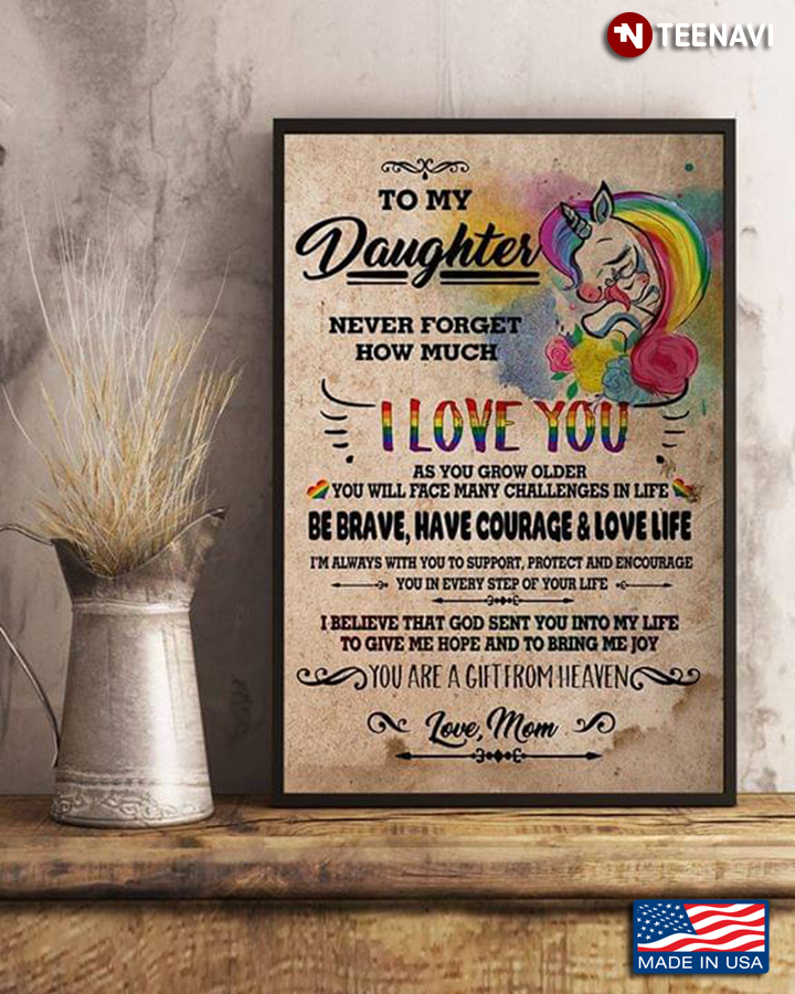 Unicorn Mom & Baby To My Daughter Never Forget How Much I Love You
