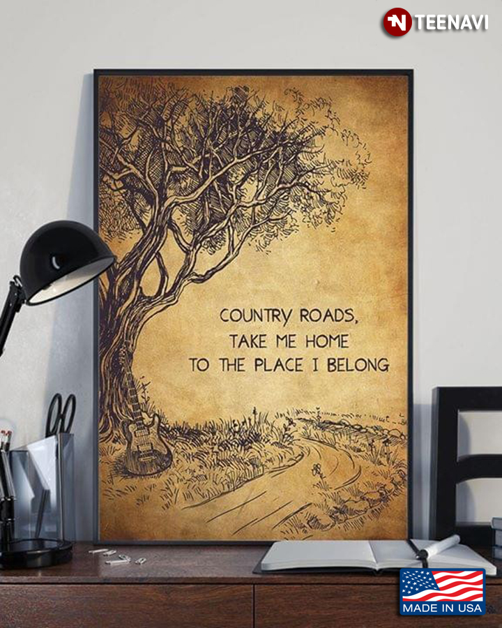 Vintage Guitar & Giant Tree John Denver Take Me Home, Country Roads Lyrics