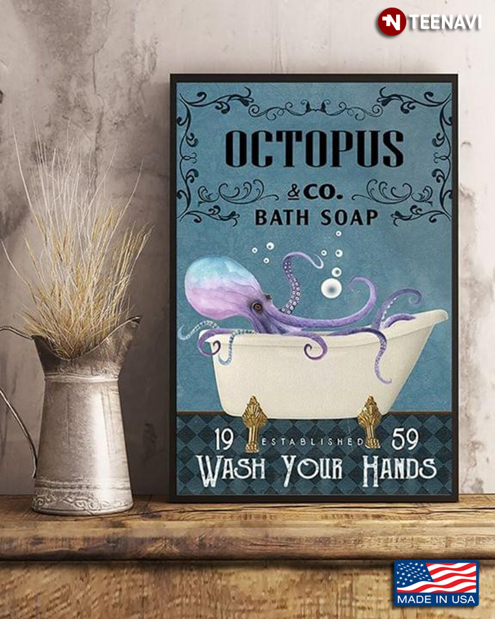 Vintage Octopus & Co. Bath Soap Wash Your Hands