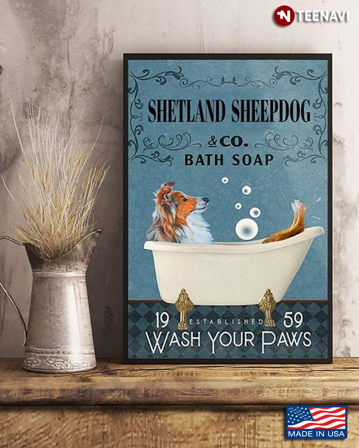 Vintage Shetland Sheepdog & Co, Bath Soap Wash Yow Paws