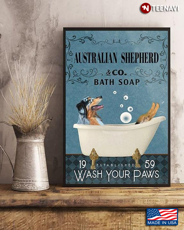Vintage Australian Shepherd & Co. Bath Soap Wash Your Paws