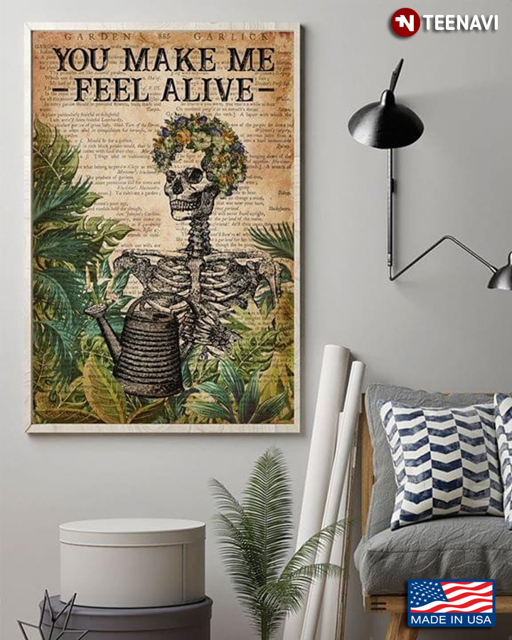 Dictionary Theme Skeleton With Watering Can You Make Me Feel Alive