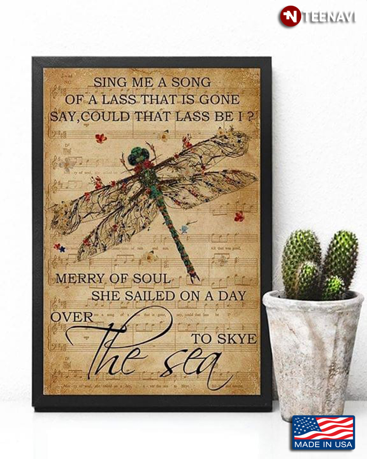 Sheet Music Theme Floral Dragonflies Outlander The Skye Boat Song Lyrics