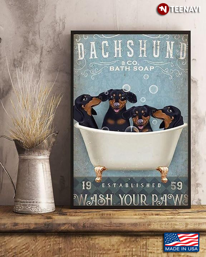 Dachshund & Co. Bath Soap Established 1959 Wash Your Paws