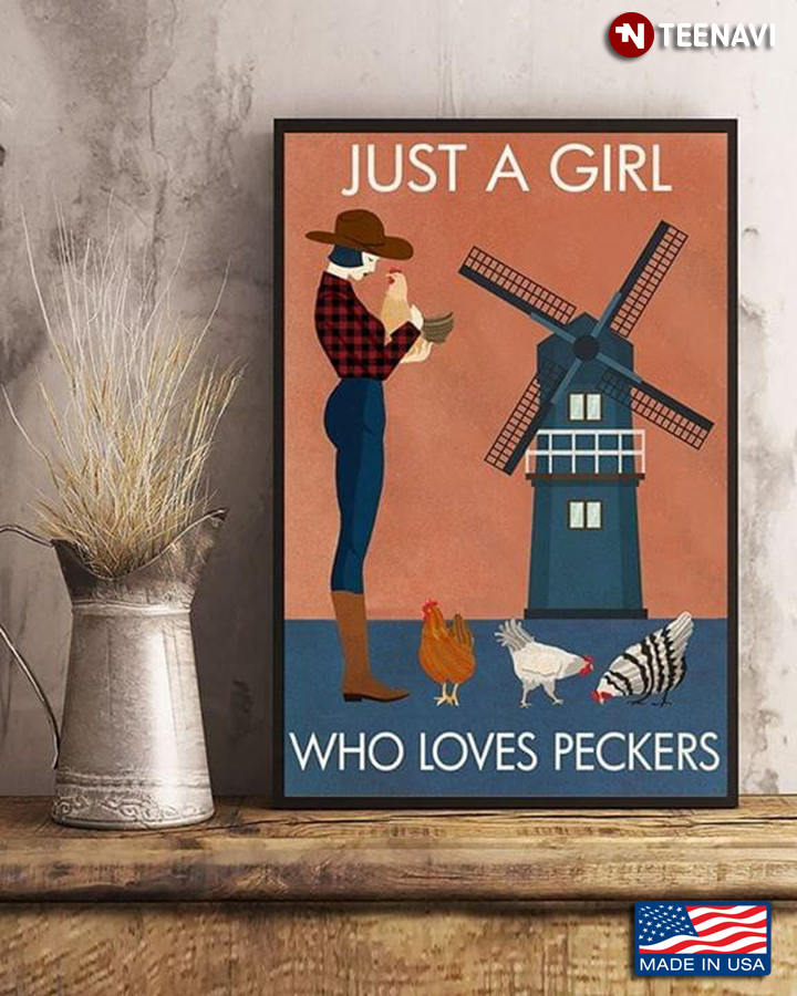 Vintage Cowgirl & Chicken Peckers Just A Girl Who Loves Peckers