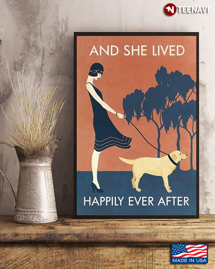 Vintage Girl & Labrador Retriever And She Lived Happily Ever After