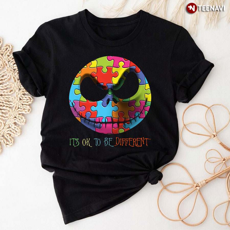 Autism Awareness Jack Skellington It’s Ok To Be Different T-Shirt