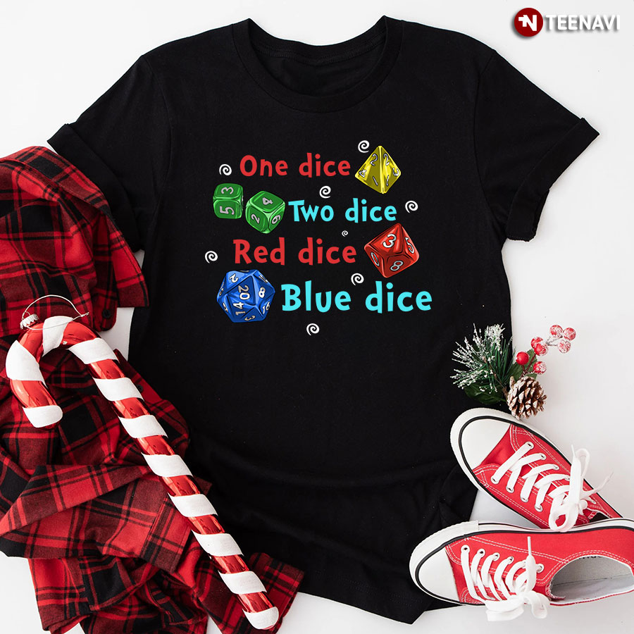 Dungeons & Dragons One Dice Two Dice Red Dice Blue Dice T-Shirt