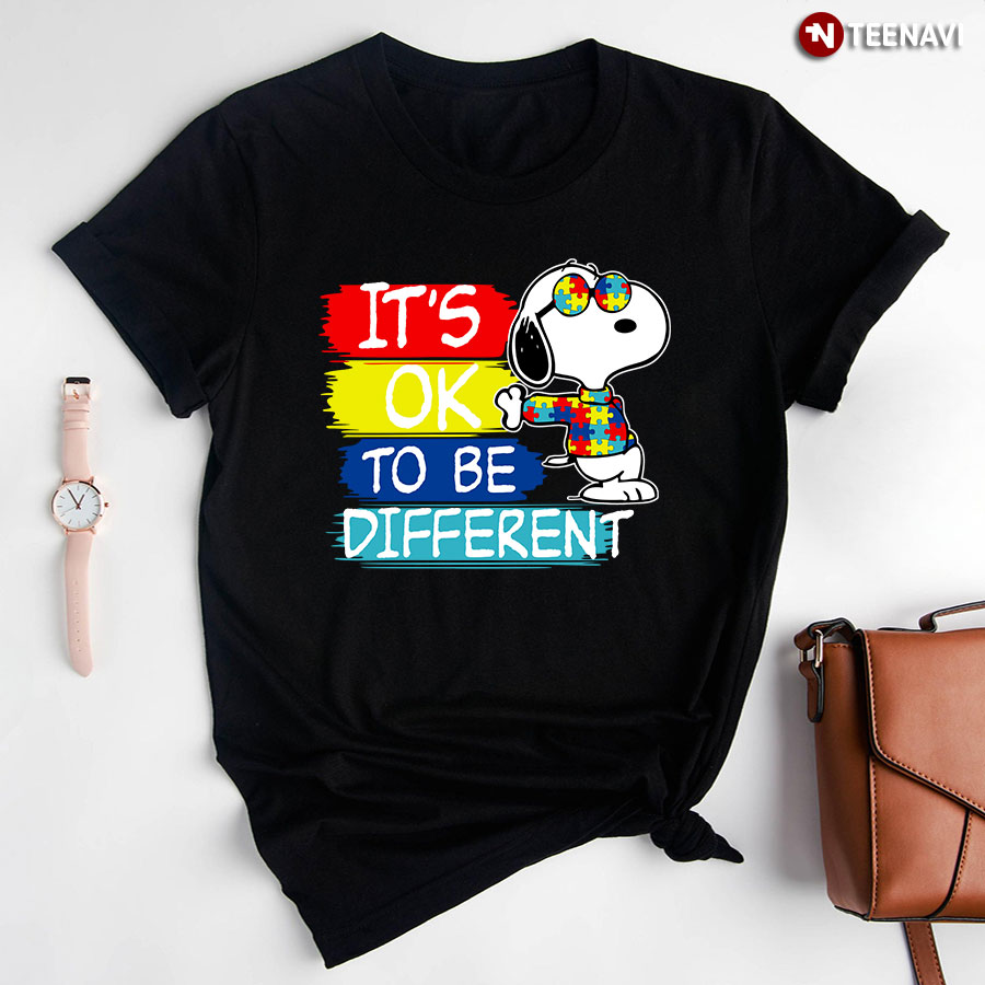 Snoopy Autism Awareness It's Ok To Be Different T-Shirt
