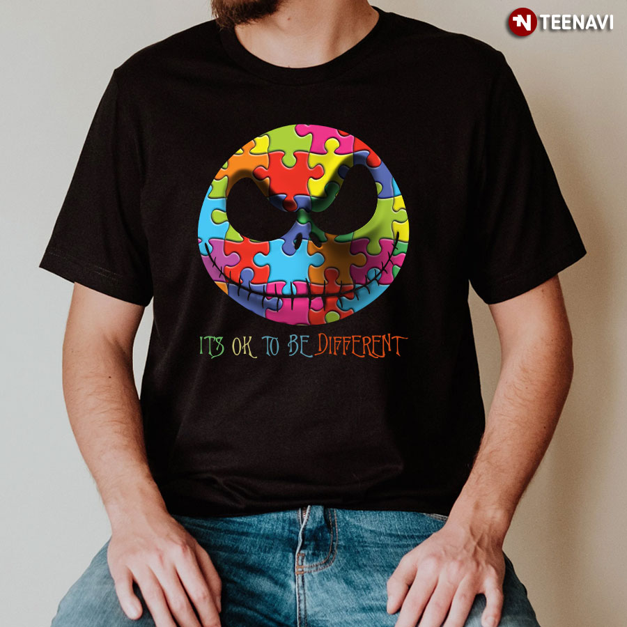 Autism Awareness Jack Skellington It’s Ok To Be Different T-Shirt