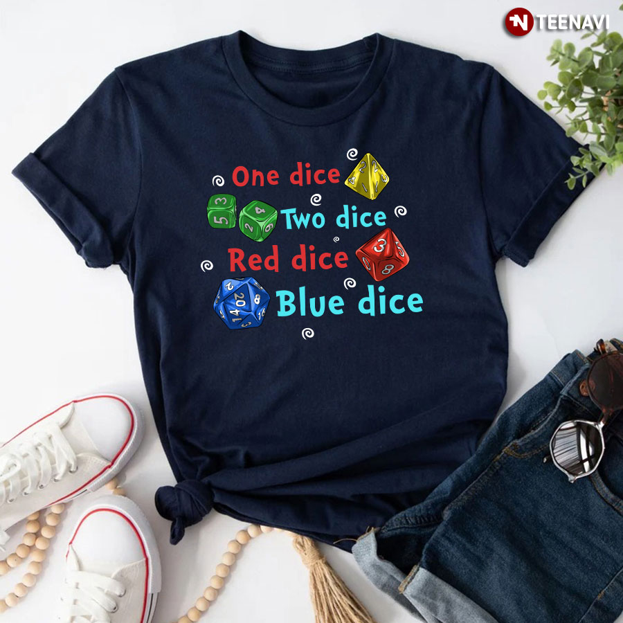 Dungeons & Dragons One Dice Two Dice Red Dice Blue Dice T-Shirt