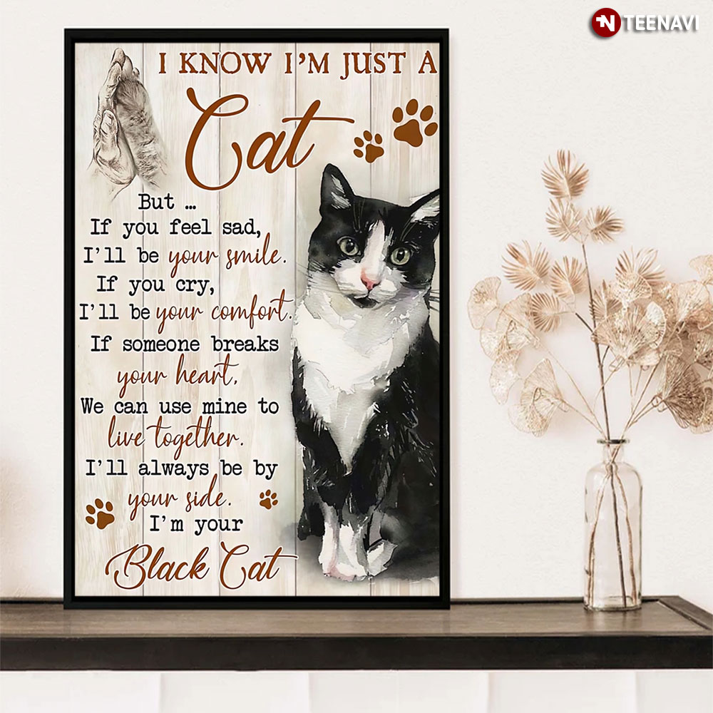 Black Cats I Know I'm Just A Cat Black Cat Gift Black Cat Wall Art