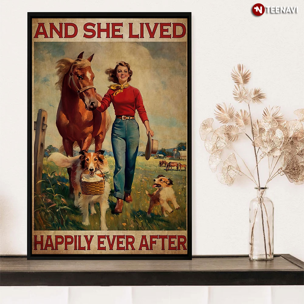 Girls With Horse And Dog And She Lived Happily Ever After