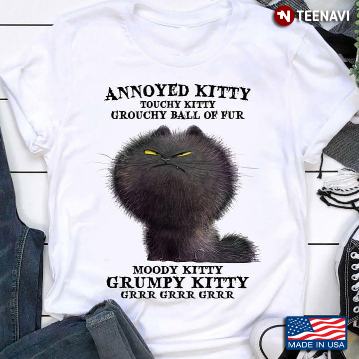 Annoyed Kitty Touchy Kitty Grouchy Ball Of Fur Moody Kitty Grumpy Kitty Grrr