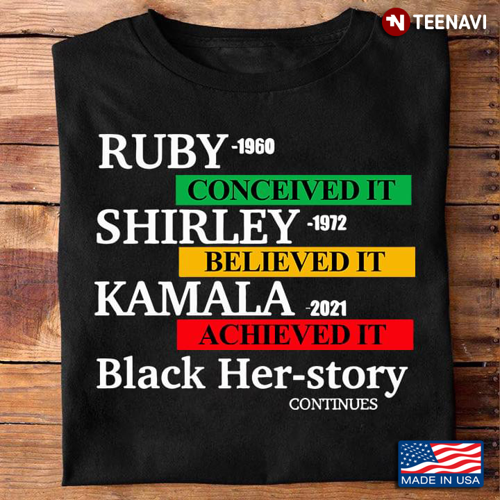 Ruby 1960 Conceived It Shirley 1972 Believed It Kamala 2021 Achieved It
