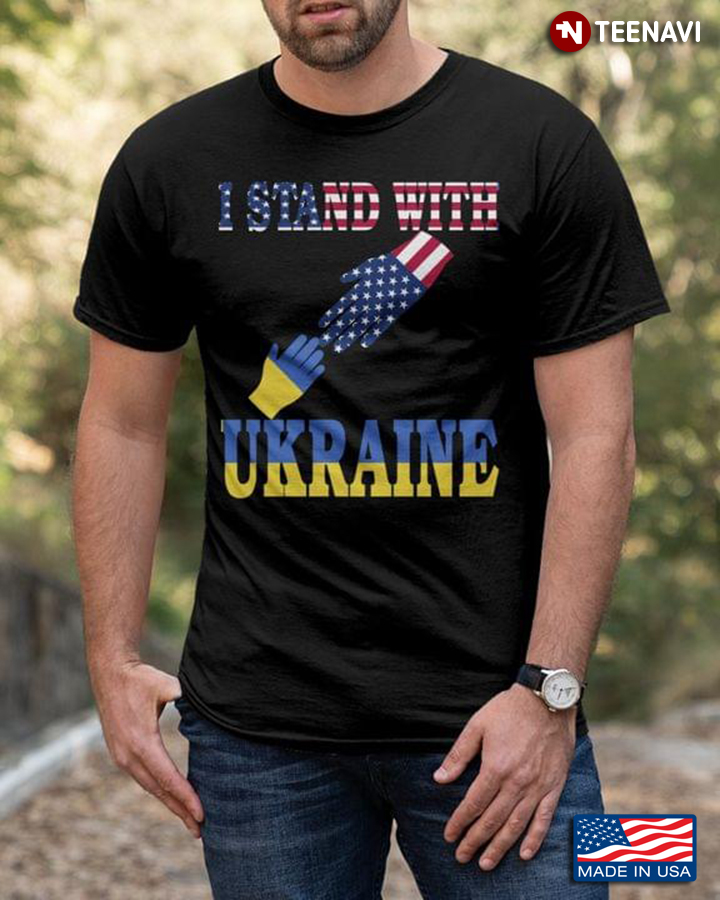 I Stand With Ukraine American Flag