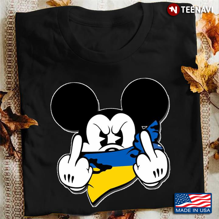 Mickey Mouse With Ukraine Flag Stand With Ukraine