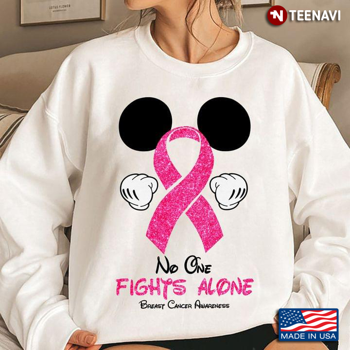 Mickey Mouse No One Fights Alone Breast Cancer Awareness