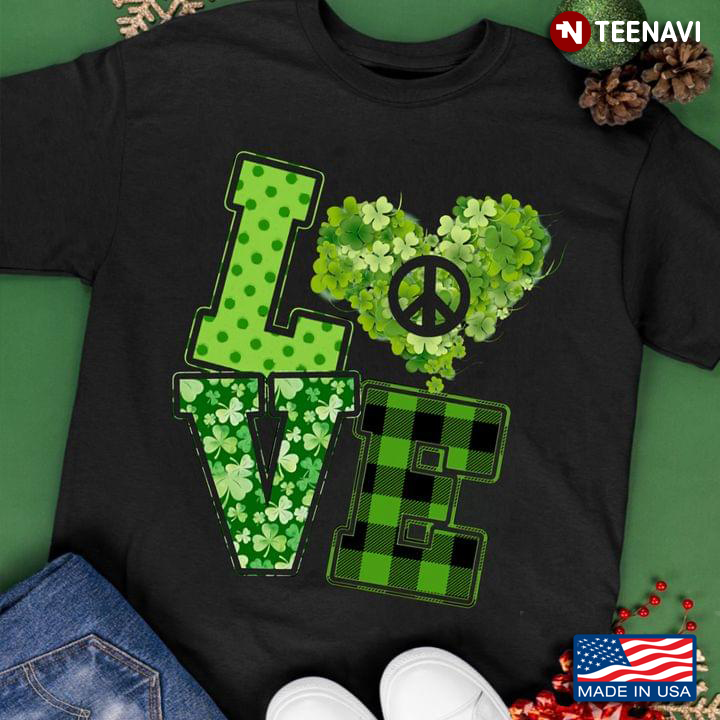 Love Shamrock Peace Sign for St Patrick's Day