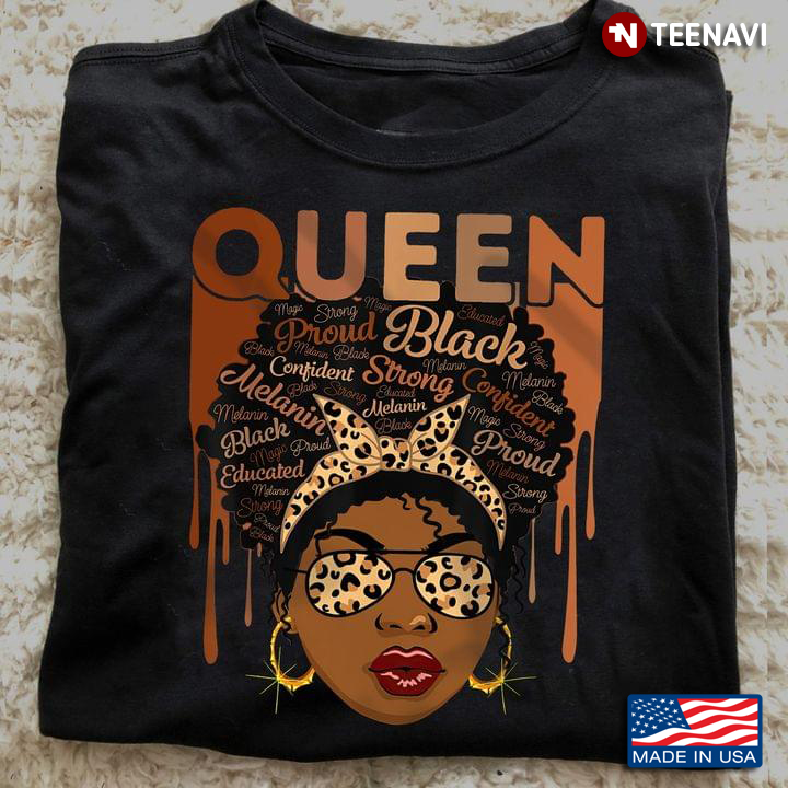 Queen Black Woman With Headband And Glasses Leopard