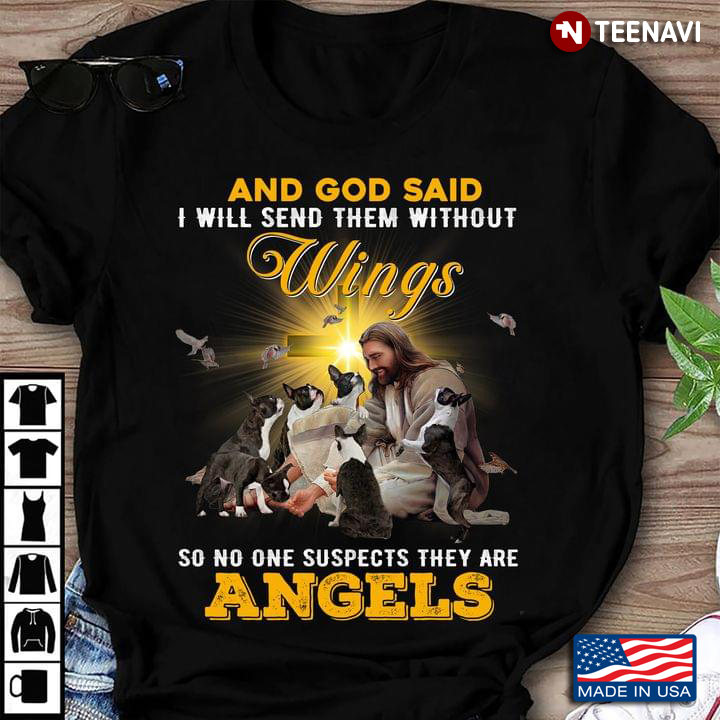 Boston Terrier Jesus And God Said I Will Send Them Without Wings for Dog Lover