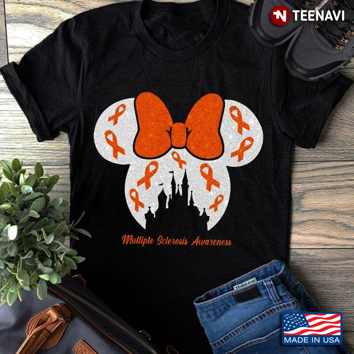 Multiple Sclerosis Awareness Minnie Mouse Orange Ribbons