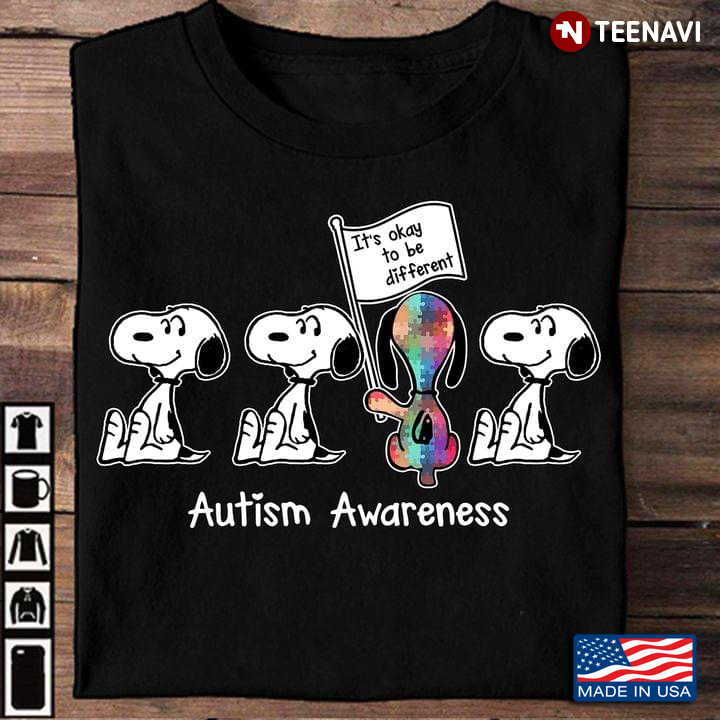 Snoopy It's Okay To Be Different Autism Awareness