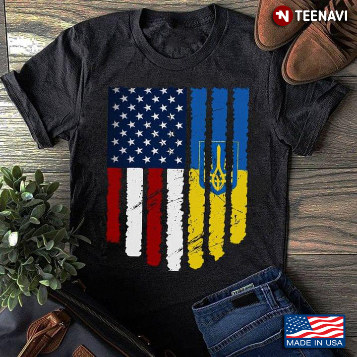 American Flag And Ukrainian Flag Support Ukraine