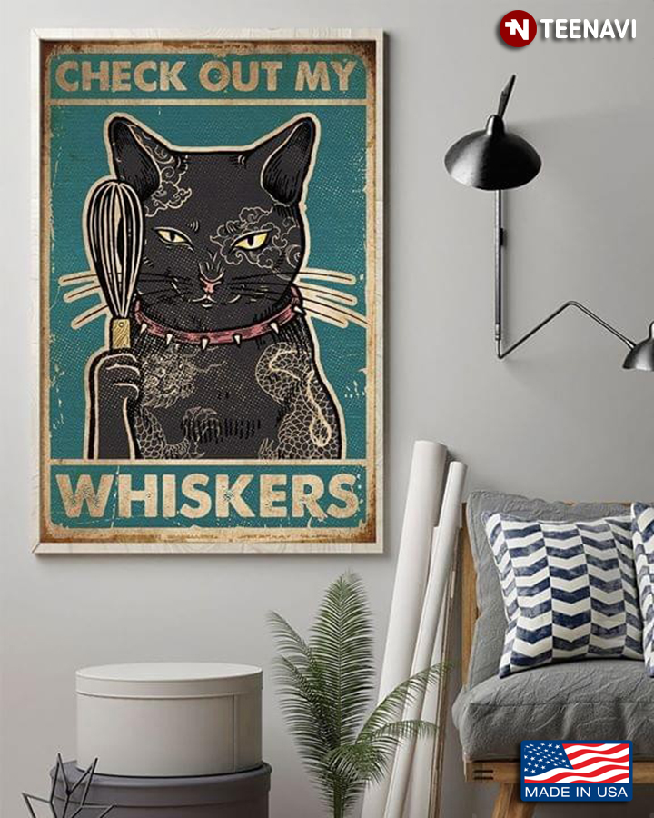 Vintage Black Cat Check Out My Whiskers