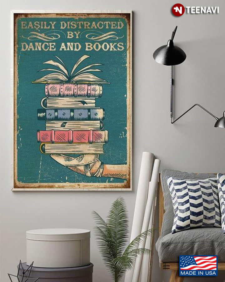 Vintage Ballerina Easily Distracted By Dance & Books