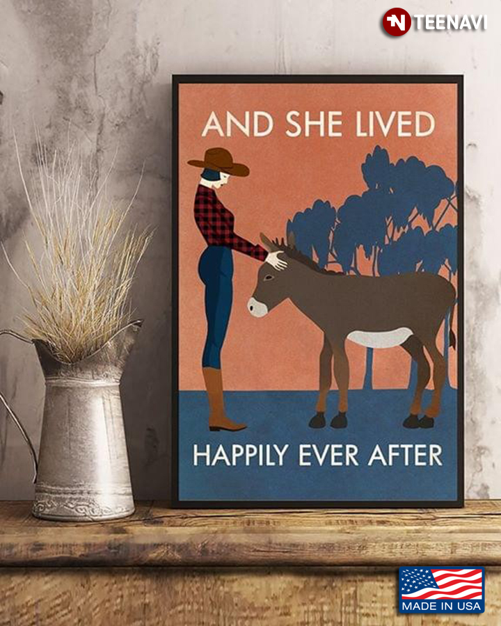 Vintage Cowgirl & Donkey And She Lived Happily Ever After