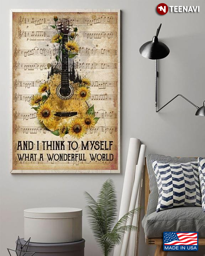 Sheet Music Guitar & Sunflowers Louis Armstrong What A Wonderful World Lyrics